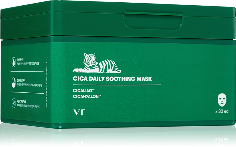 VT Cosmetics Cica Daily Soothing Mask Intensyviai drėkinanti veido kaukė su raminamuoju poveikiu