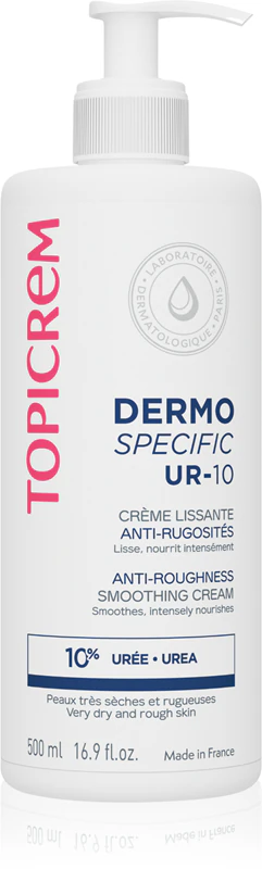 Topicrem UR-10 Anti-Rauheits-Glättungscreme Körpercreme für sehr trockene Haut