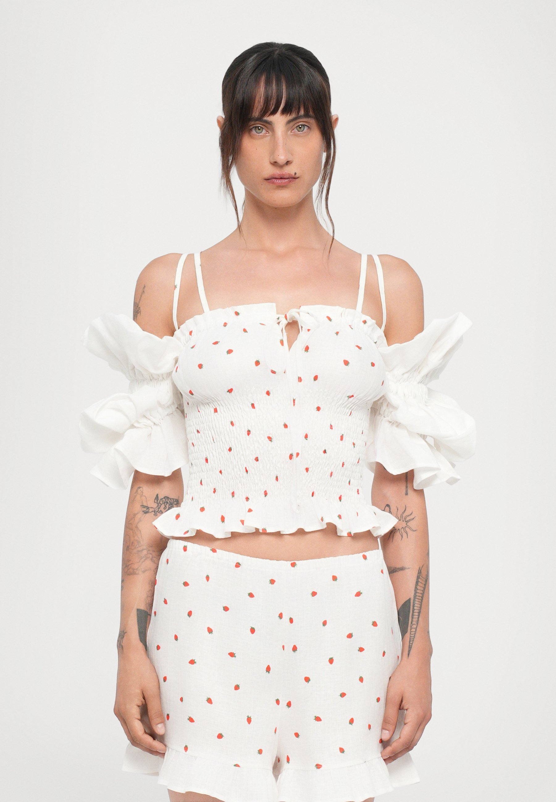 Pigiama ARLE FRAGOLE - Top - bianco sporco