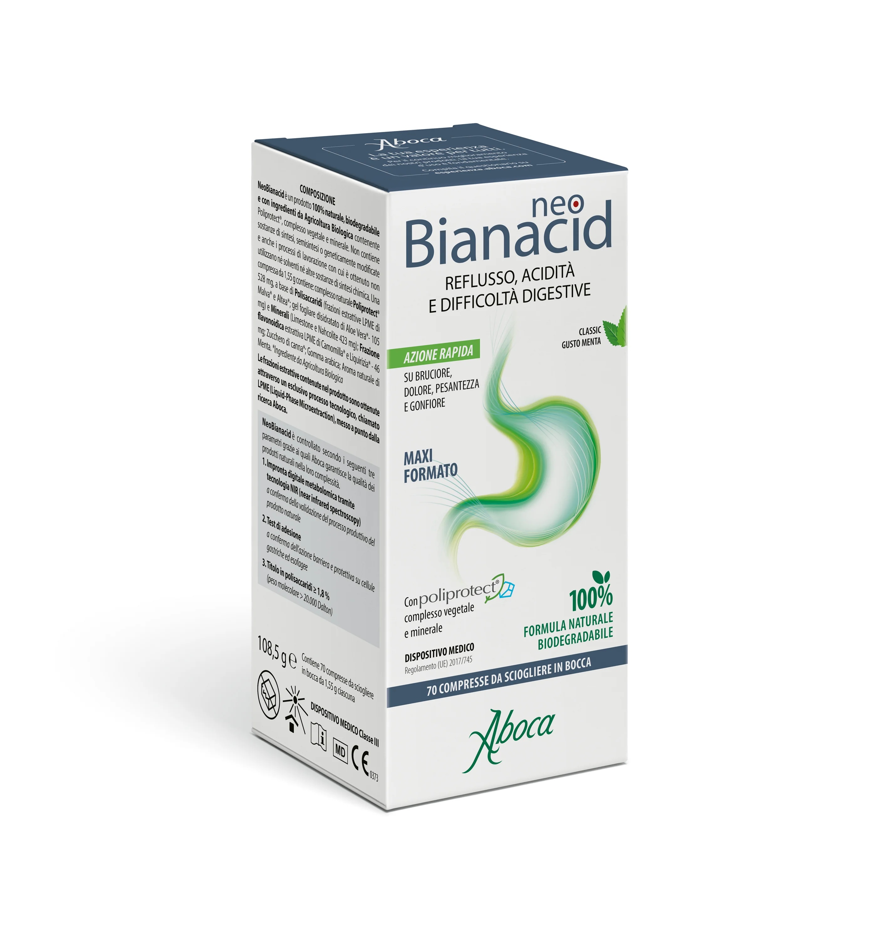 ABOCA Aboca Neobianacid 70 comprimidos mastigáveis para hiperacidez e refluxo