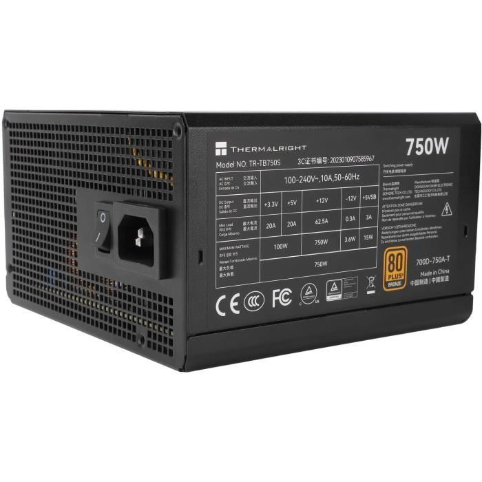 PC-voeding - THERMALRIGHT - TB750S - 750W - 80+ Bronze - Niet-modulair - ATX 3.0 - PCI-E Gen5 - Zwart