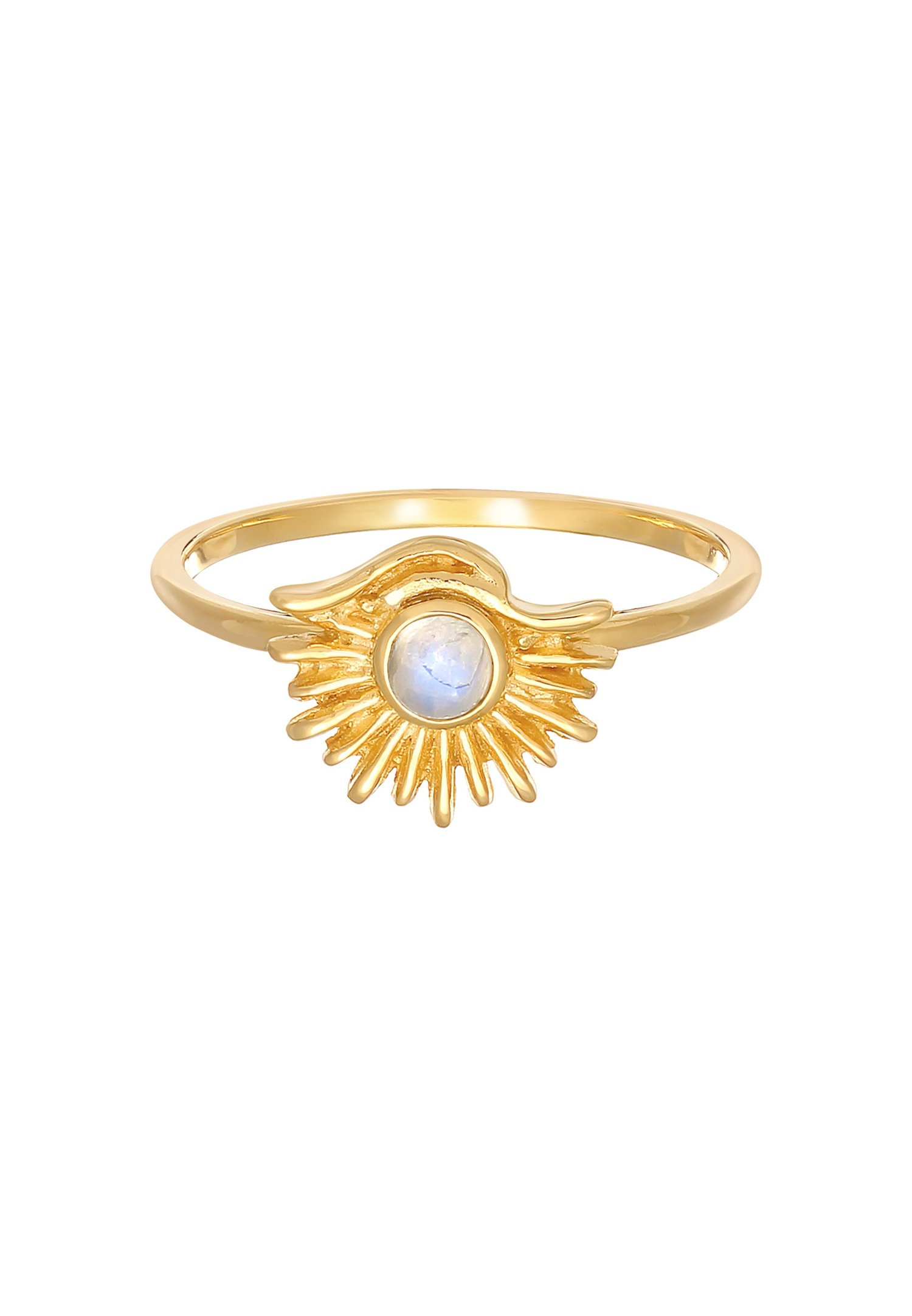 Elli Blogueur Femme Sun Boho Look Trend avec pierre de lune en argent sterling 925 plaqué or