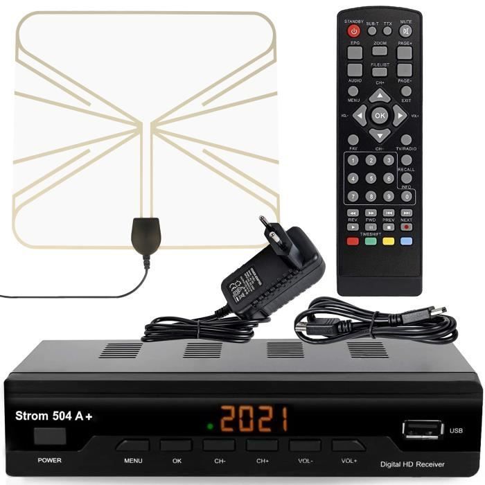 KIT TNT HD - HD LINE - Décodeur DVB-T2 H.265 - Mini Antenne HDTV - HDMI/Péritel - PVR USB