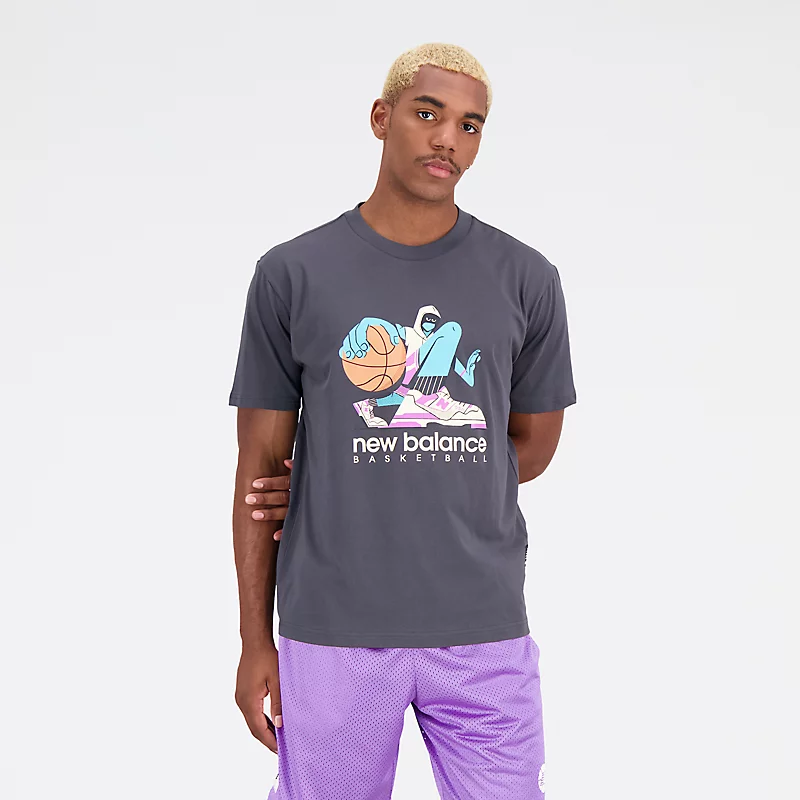 Tricou Hoops pentru bărbați din bumbac cu mânecă scurtă - BLACKTOP