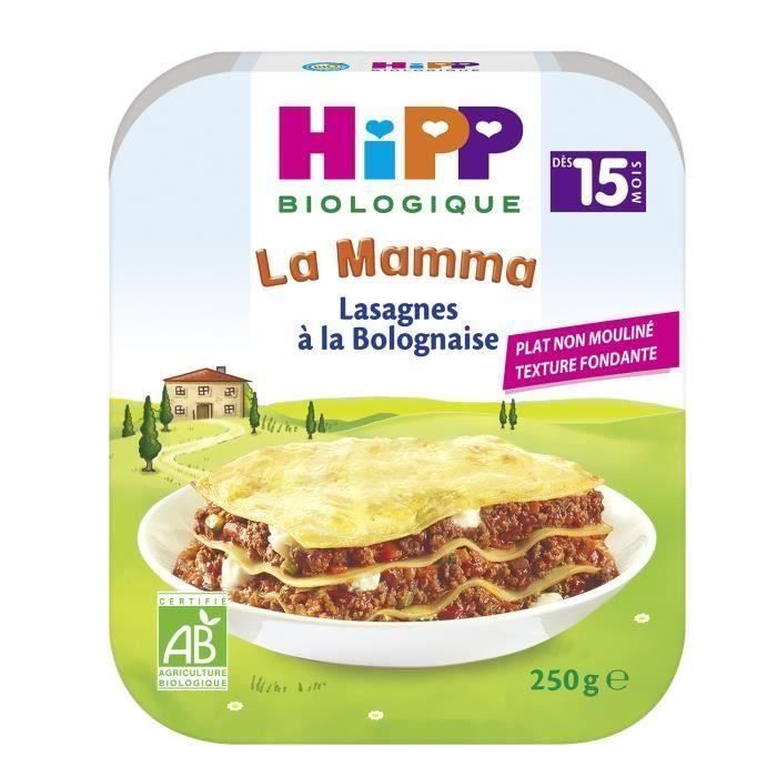 Plat complet biologique - HIPP - Lasagnes à la Bolognaise - Assiette 250g