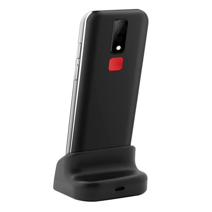 Teléfono móvil para personas mayores - GEEMARC - Geemarc - Compatible con audífonos - Botón SOS - Negro