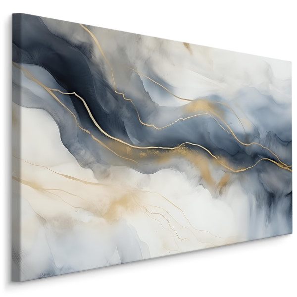 Obraz Do Salonu Marmurkowa Abstrakcja Ze Złotem 30x20cm