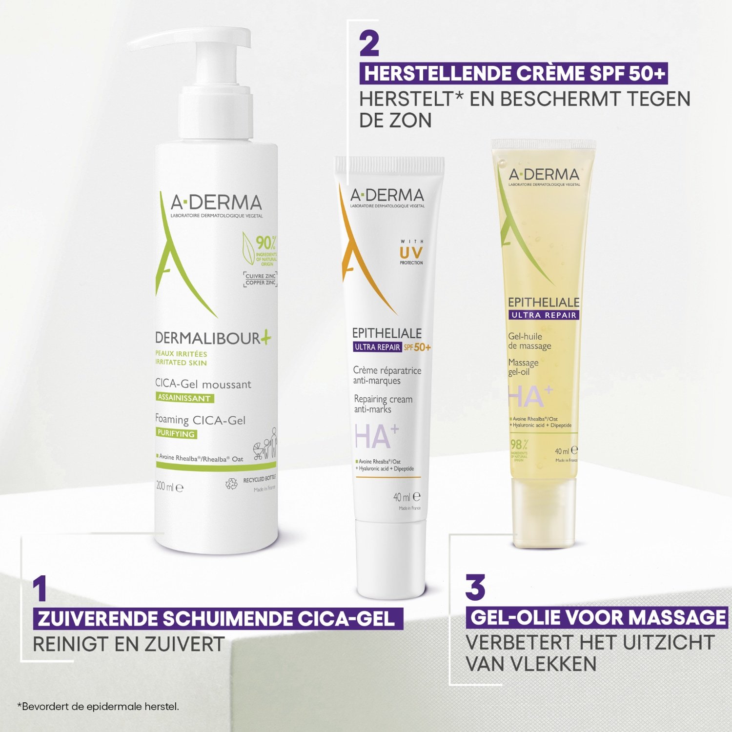A-DERMA krema za tijelo Epithelial ULTRA REPAIR SPF 50+ obnavljajuća krema - 100 ml