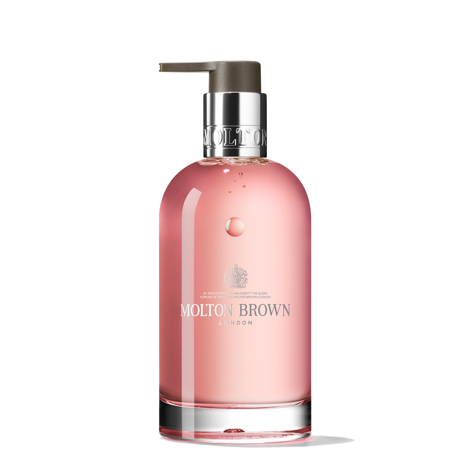Sapun lichid fin pentru mâini Delicious Rhubarb & Rose, sticlă de sticlă, 200 ml - Molton Brown