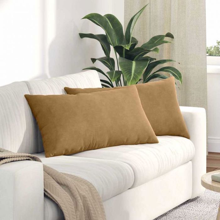 Cuscini per divano - VIDAXL - 80 x 40 cm - Velluto a coste - Set da 2 - Marrone