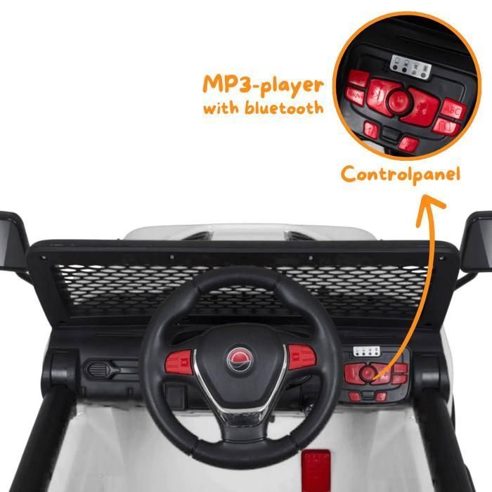 Jeep-Style 4x4 12V Elektro-Kinderauto – Weiß – Alter 2–6 Jahre – 4 Motoren – EVA-Reifen – Bluetooth – 35 kg