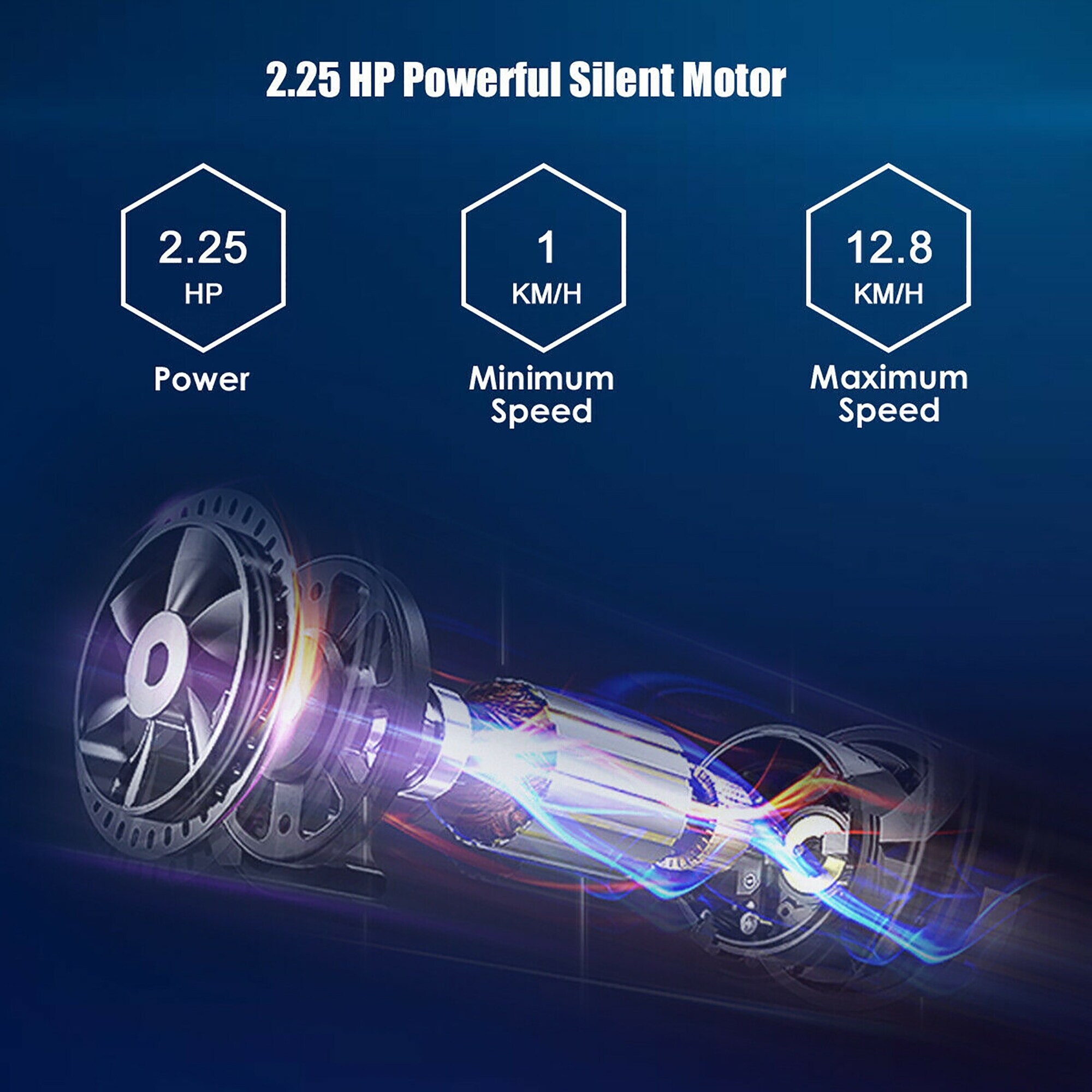 Bieżnia elektryczna SuperFit 2,25 KM składana z głośnikiem – 55,9 x 30,5 x 49,5