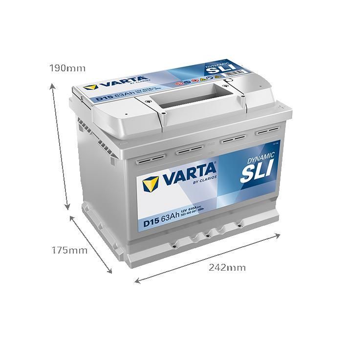 Batería de arranque Varta Silver Dynamic L2 D15 12V 63Ah / 610A 563400061
