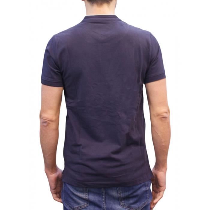 Cerruti 1881 Men's Short-Sleeve Mandarin Collar Polo Shirt, New Firenza Navy Blue