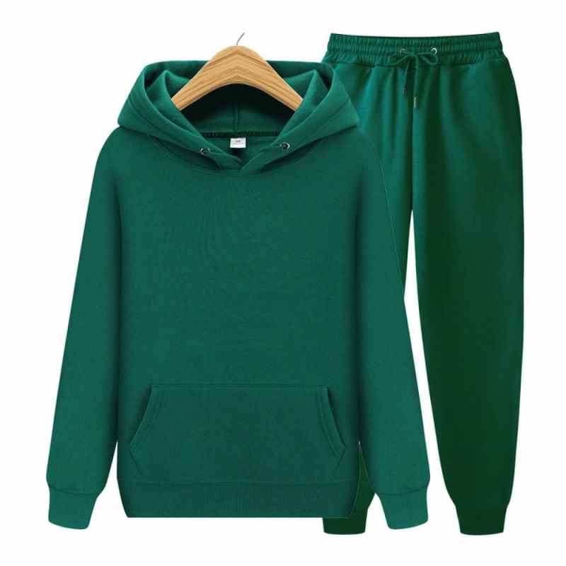 Męski damski dres, bluza z kapturem, jednolity kolor, polar, bluza z kapturem + spodnie, garnitur, odzież sportowa na jesień i zimę, dwuczęściowy zestaw