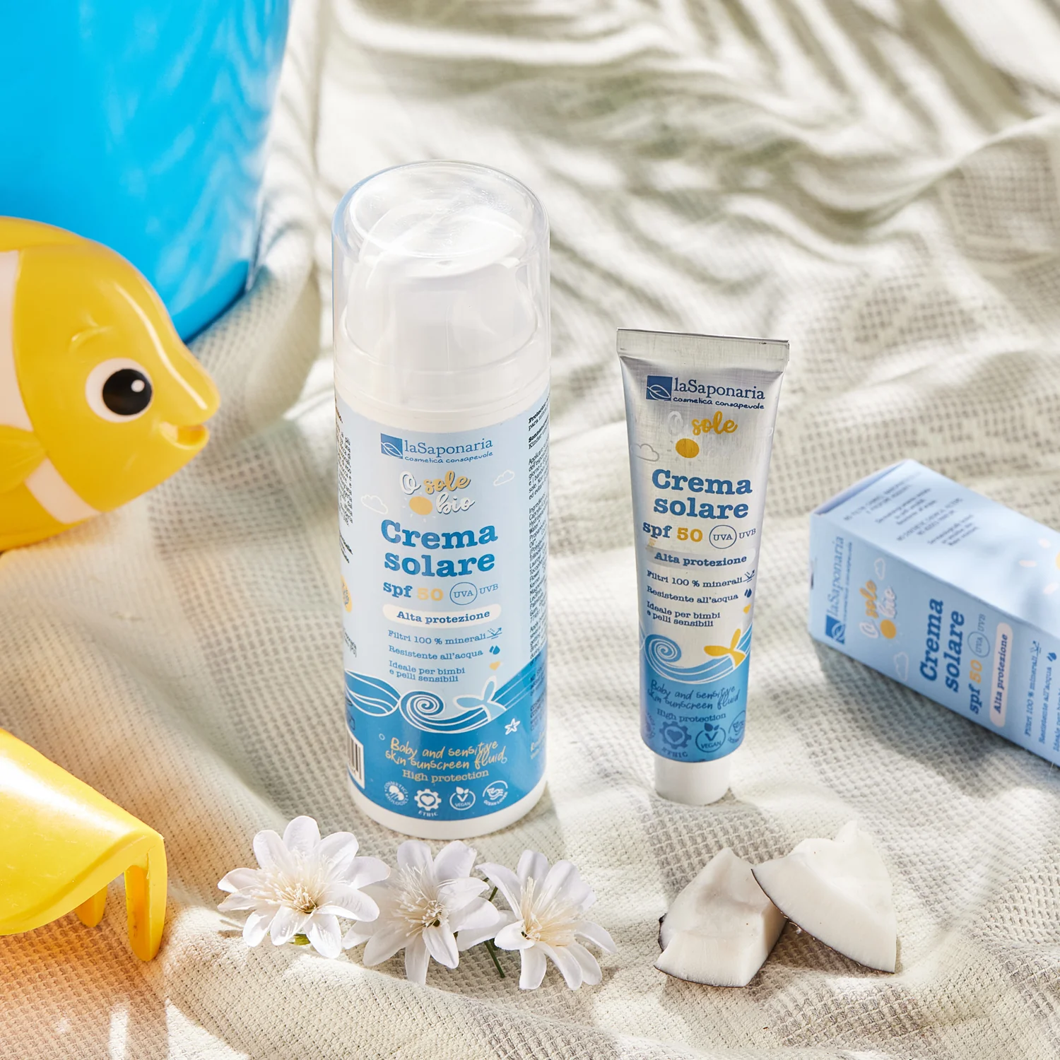 Osolebio Crema Solare SPF50 - Crema Solare Bambini, Crema solare corpo alta prot., Solare viso alta prot., Prodotti per Bambini