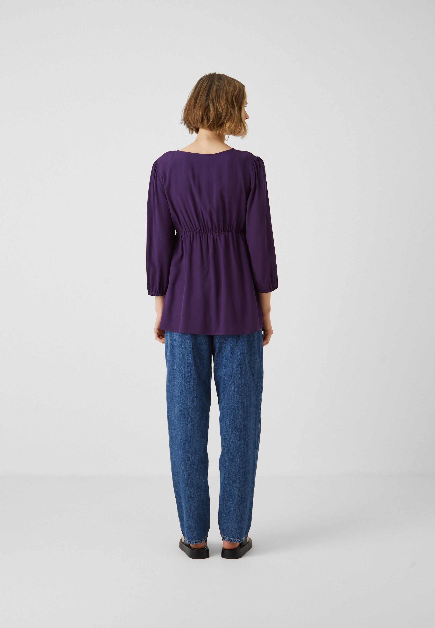 Anna Field MAMA top met lange mouwen - donkerpaars
