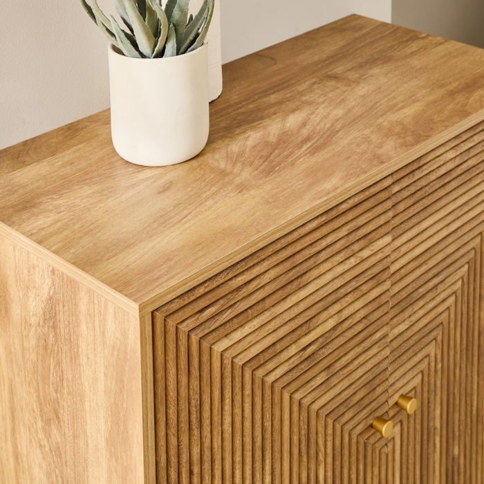CALICOSY - Aparador EDEN de 2 puertas con frentes laminados - Madera clara