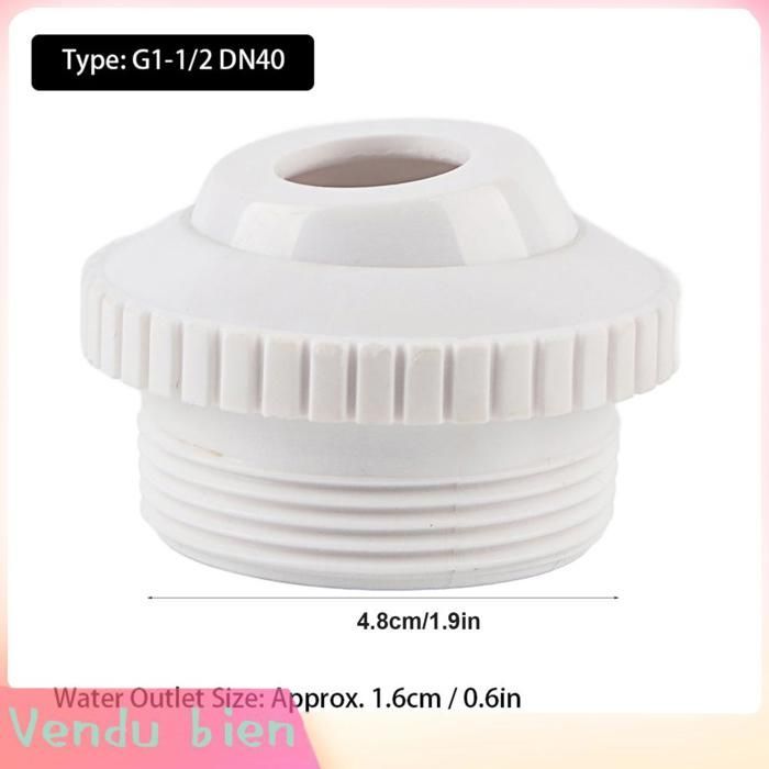 Ugello per SPA Garosa, ugello per piscina G1-1/2 DN40, accessorio di ricambio per uscita dell'acqua in plastica PVC per giochi di sicurezza