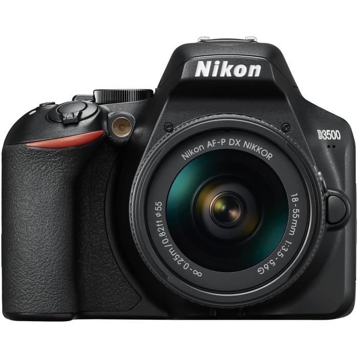 NIKON D3500 - Digitalt speilreflekskamera + AF-P 18-55 mm objektiv - 24,2 megapiksler - 10 spesialeffektalternativer