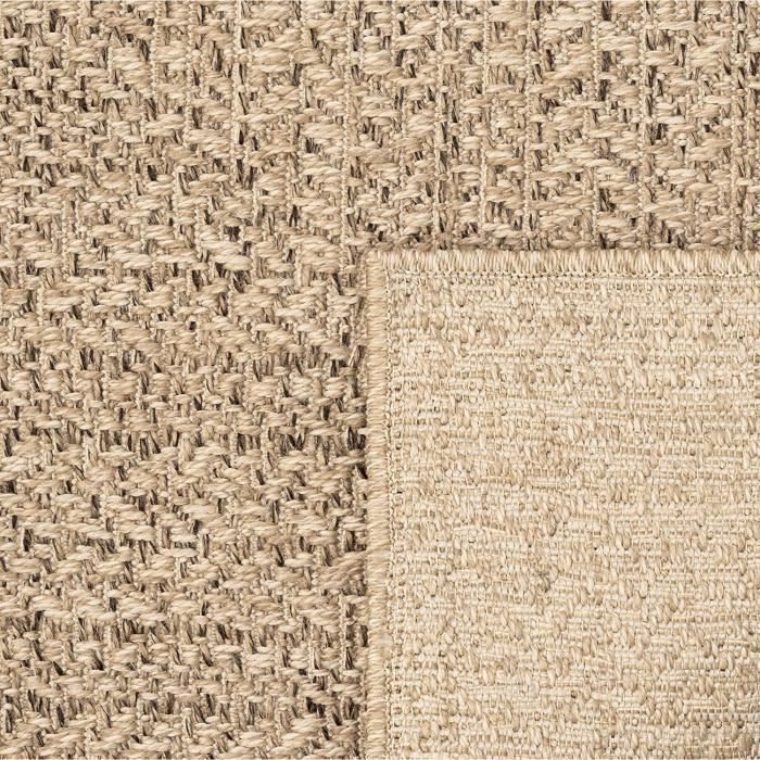 Tapis extérieur aspect jute - THE CARPET - 200x290 - Résistant UV - Beige