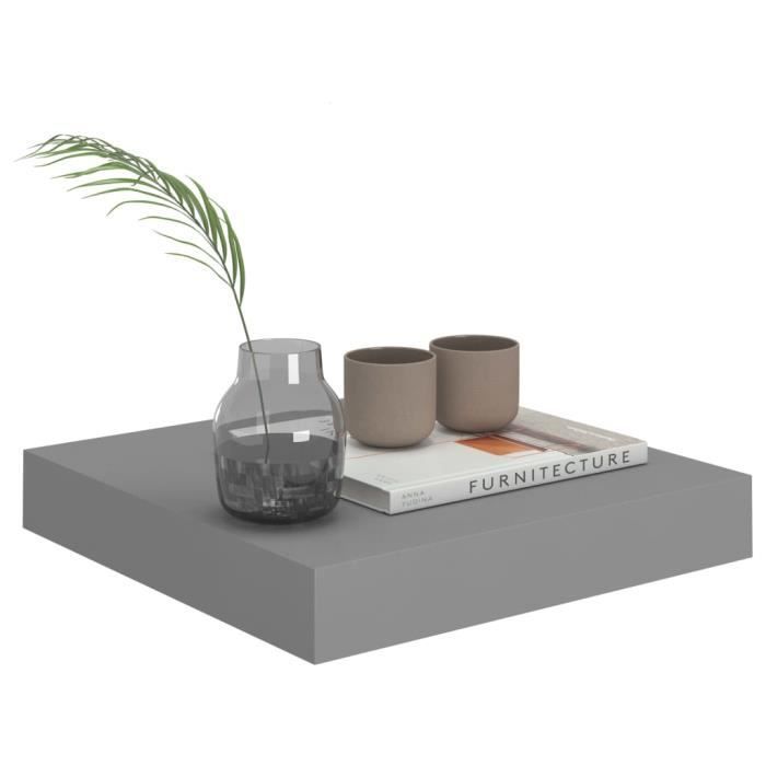vidaXL Zwevende wandplanken 4 stuks Grijs 23x23,5x3,8 cm MDF