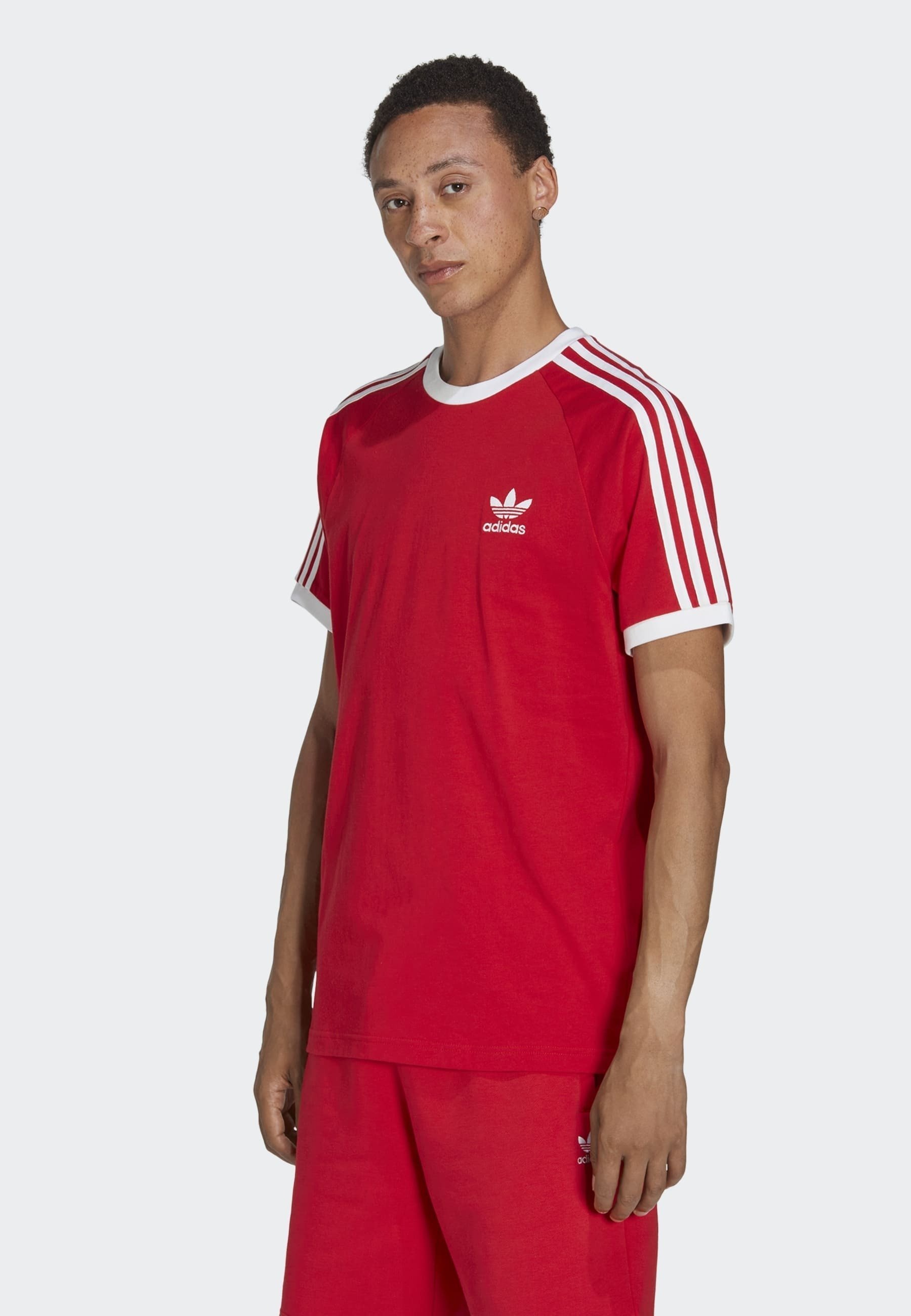 adidas Originals ADICOLOR CLASSICS 3-STREIFEN - Print-T-Shirt - Better Scarlet