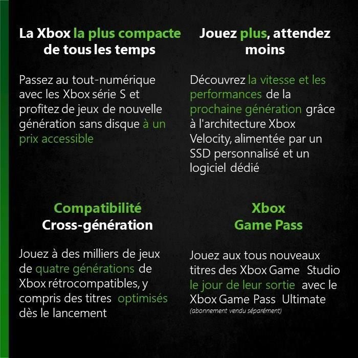 Consola Xbox Series S - SSD de 512 GB - 100% digital - Compatible con 4K