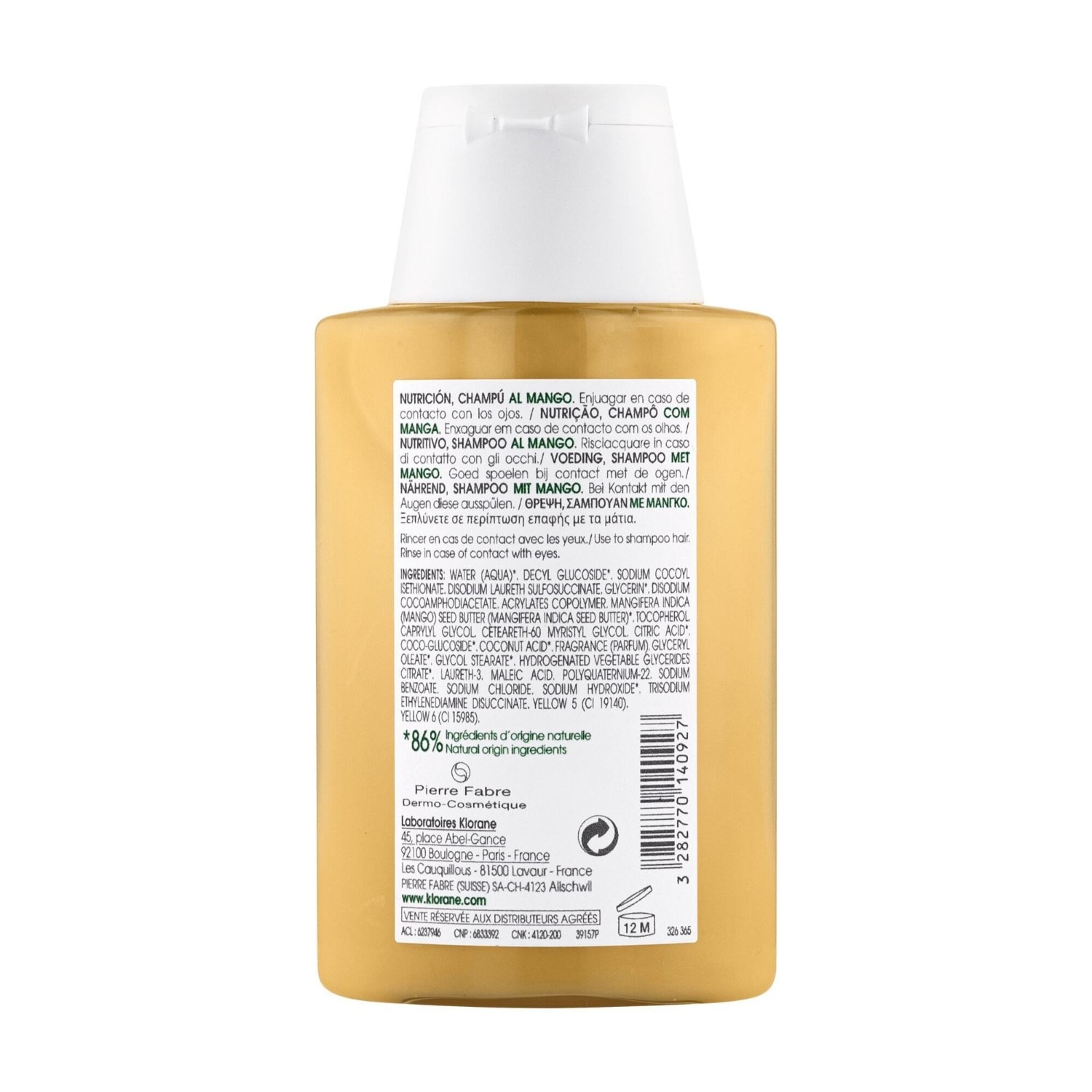 Klorane Shampoing Nutrition à la Mangue