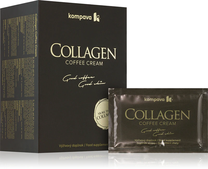 Kompava Collagen Coffee Cream collageen voedingssupplement in een zakje