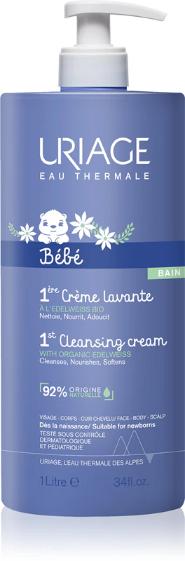 Uriage Bébé 1º Creme de Limpeza: creme de limpeza suave para bebês desde o nascimento.