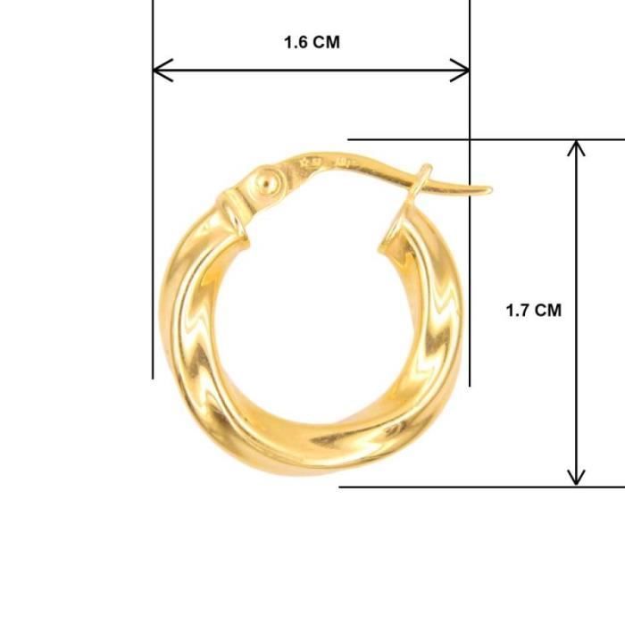 Pendientes de aro - L'ATELIER D'AZUR - Oro amarillo - Retorcidos - 375/1000 - Mujer
