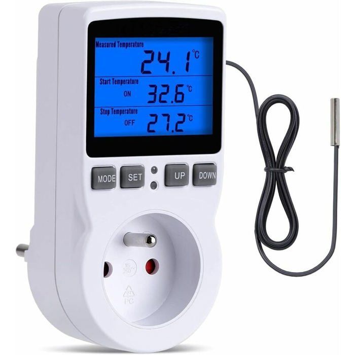 Digital thermostat for terrariums - Integrated probe - Backlit LCD screen - Precise temperature control