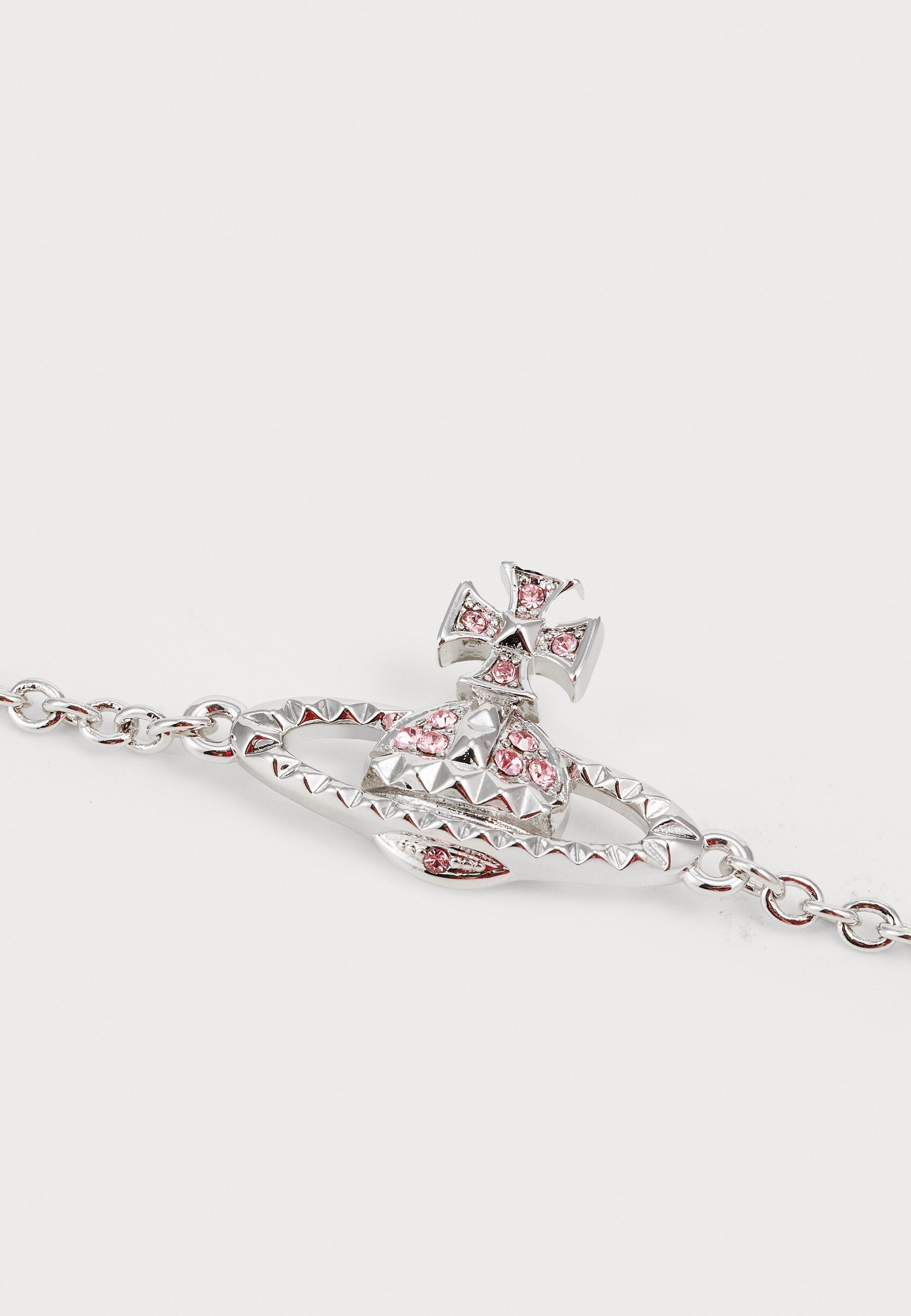 Vivienne Westwood MAYFAIR BAS RELIEF ARMBAND - Armband - lichtroze kristal/zilverkleurig