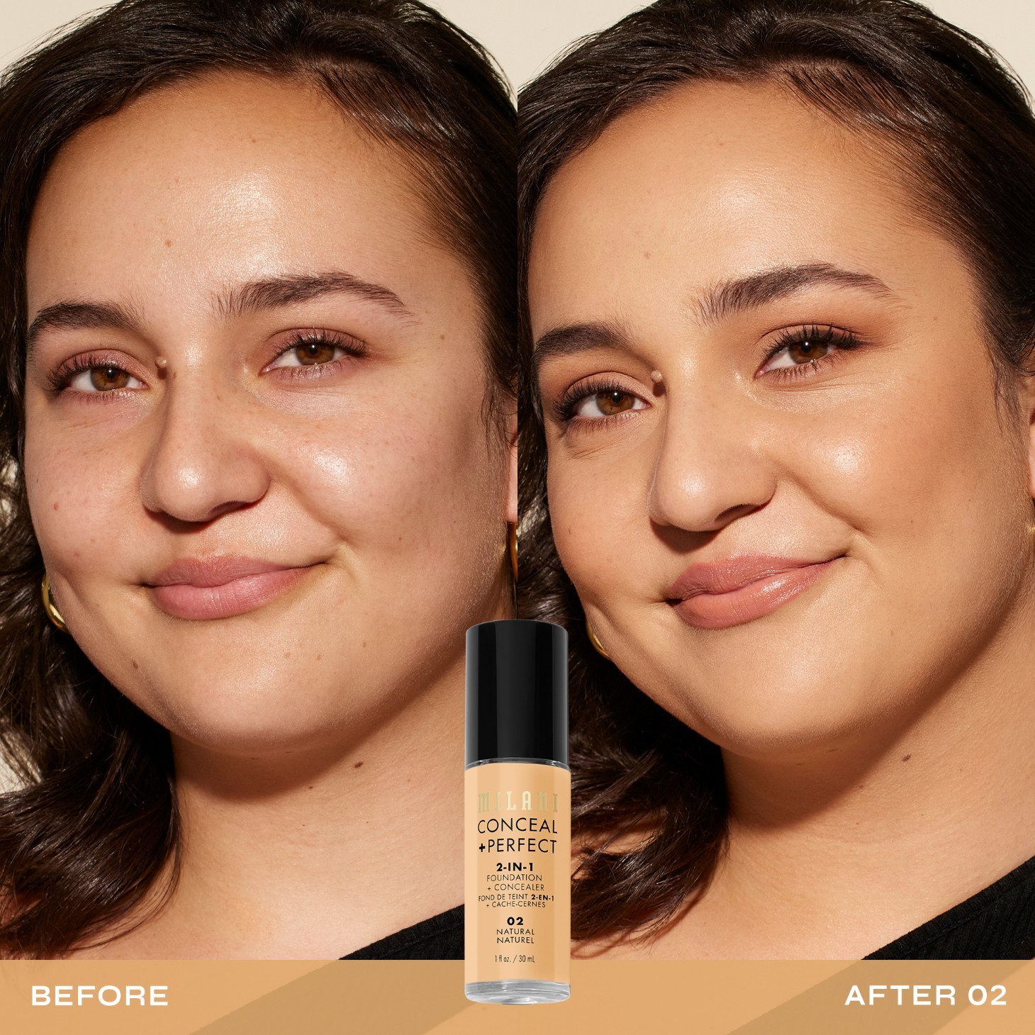 Milani Foundation 2-in-1 korektors + - 30 ml