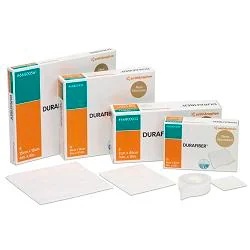 Pansement Durafiber en fibres de gélatine, composé de fibres de cellulose éthylsulfonées sans argent, 5 x 5 cm, lot de 10.