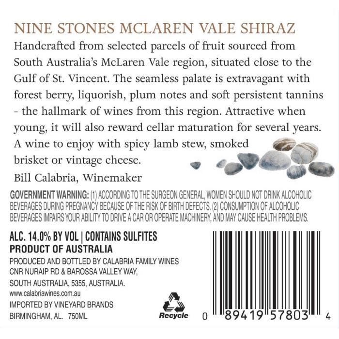 Australia Nine Stone Shiraz McLaren Vale