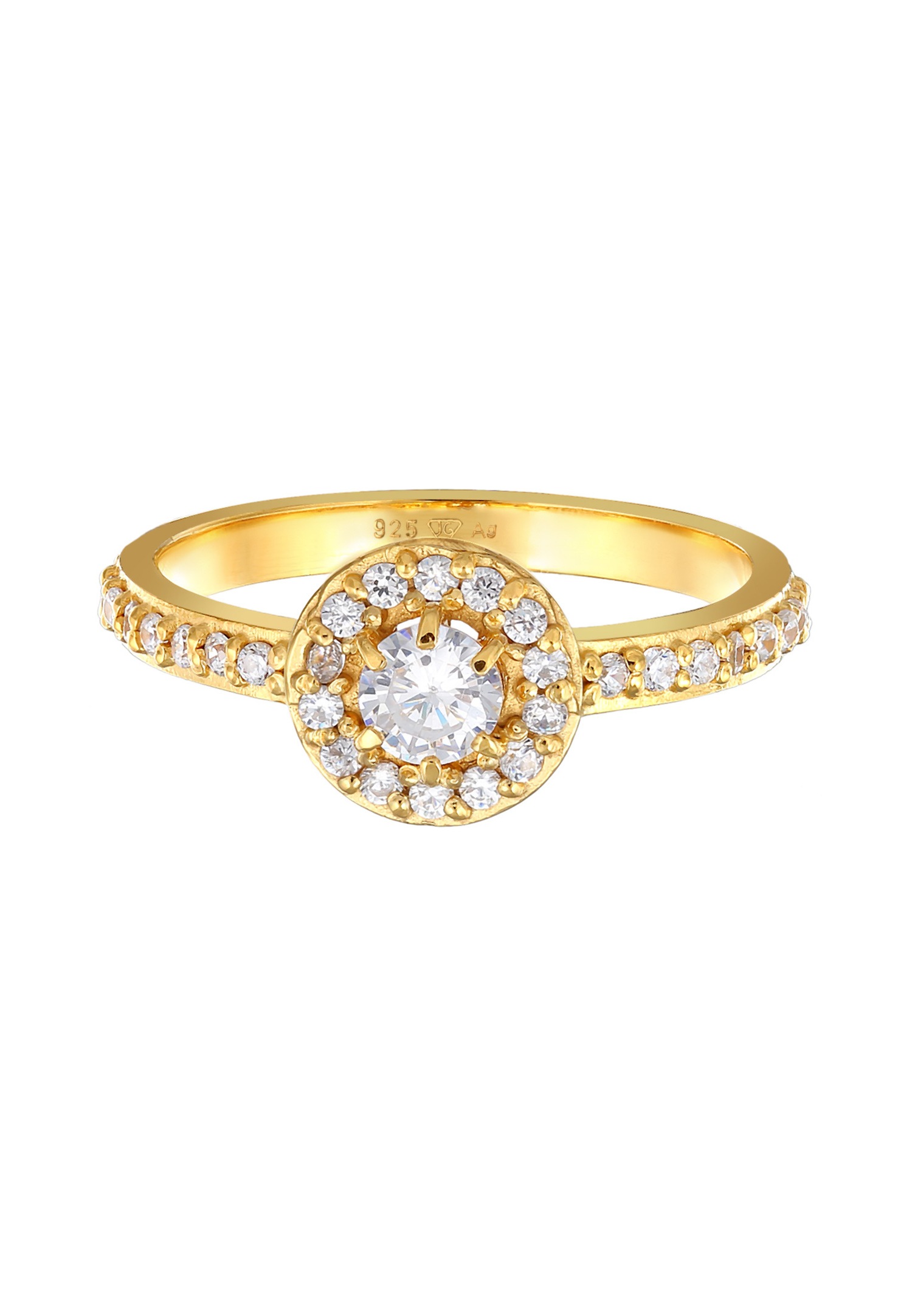 Elli Femmes Bague de fiançailles classique avec cristaux de zirconium en argent sterling 925