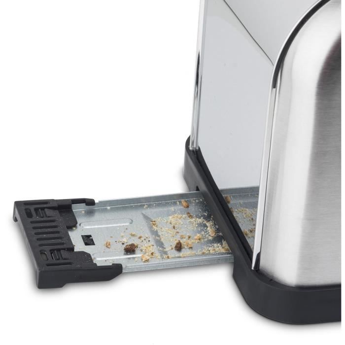 Tostapane H.KOENIG TOAS28 - 2 fessure - 3 funzioni - Termostato regolabile a 7 livelli - Acciaio inossidabile - Grigio
