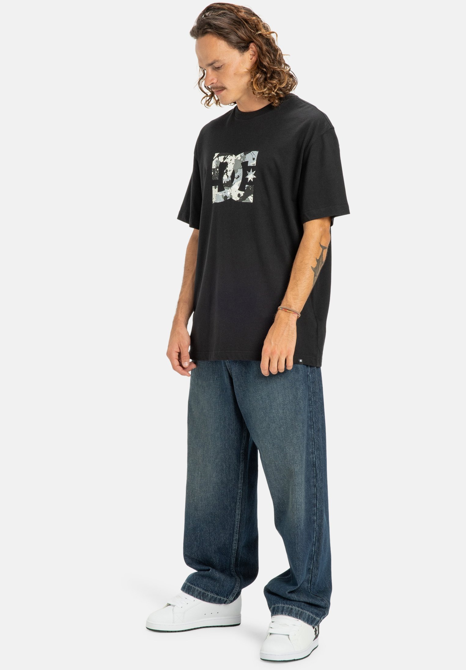 T-shirt imprimé DC Shoes STAR FILLED HSS - noir