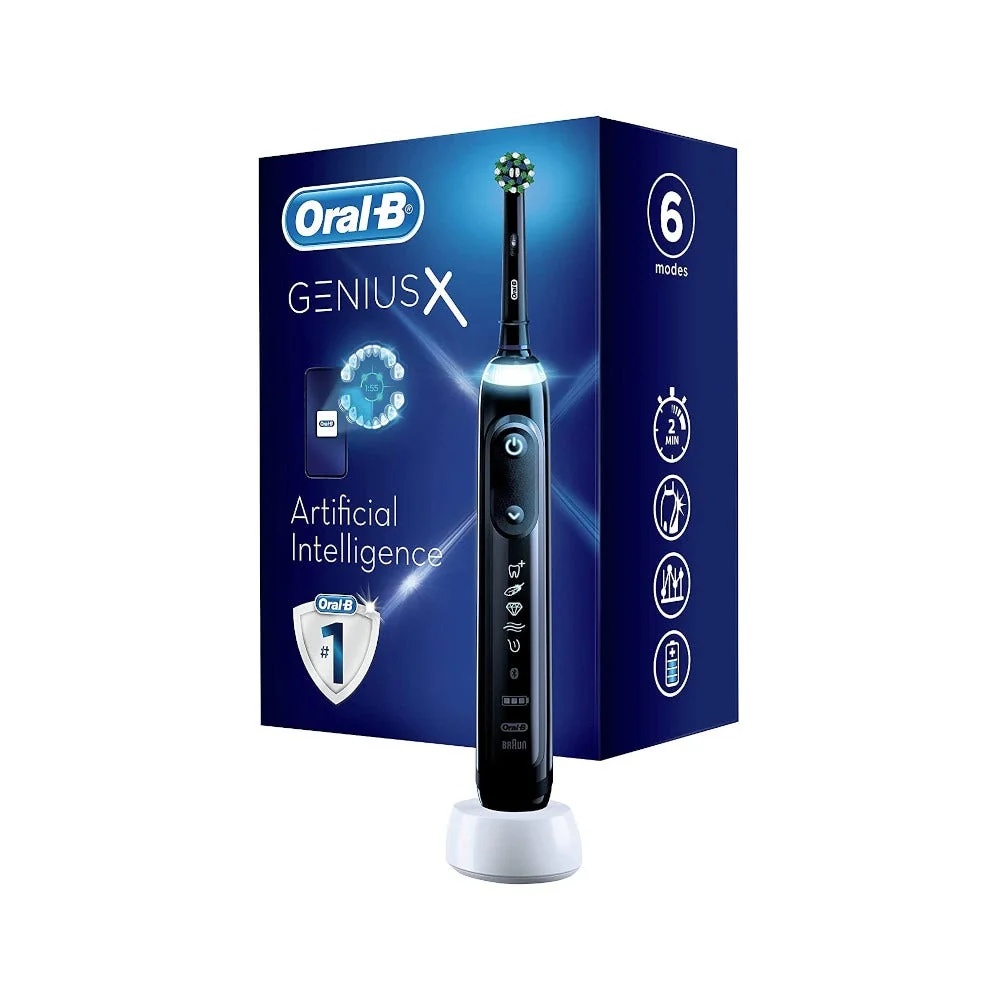 ORAL-B Genius X schwarze wiederaufladbare elektrische Zahnbürste