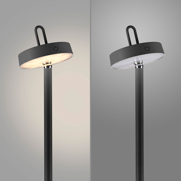 Επαναφορτιζόμενη επιδαπέδια λάμπα LED Moda με μαγνητική κεφαλή, μαύρη