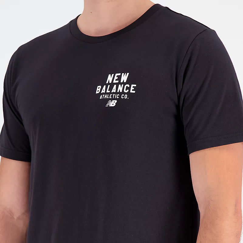 Męska koszulka z krótkim rękawem Jersey de algodón con gráfico Sport Core - CZARNY