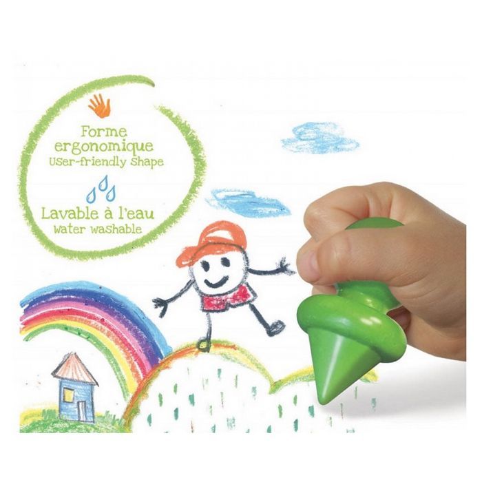 Lápices de cera ergonómicos para niños - CréaLign' - Unisex - A partir de 12 meses - Lavables con agua
