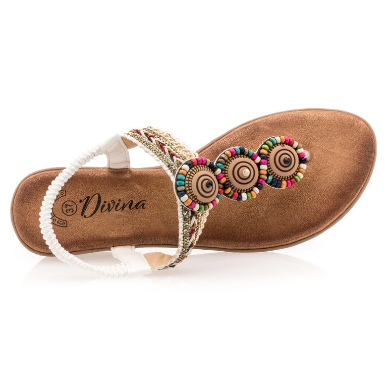 Hvite flip-flops / sandaler til dame