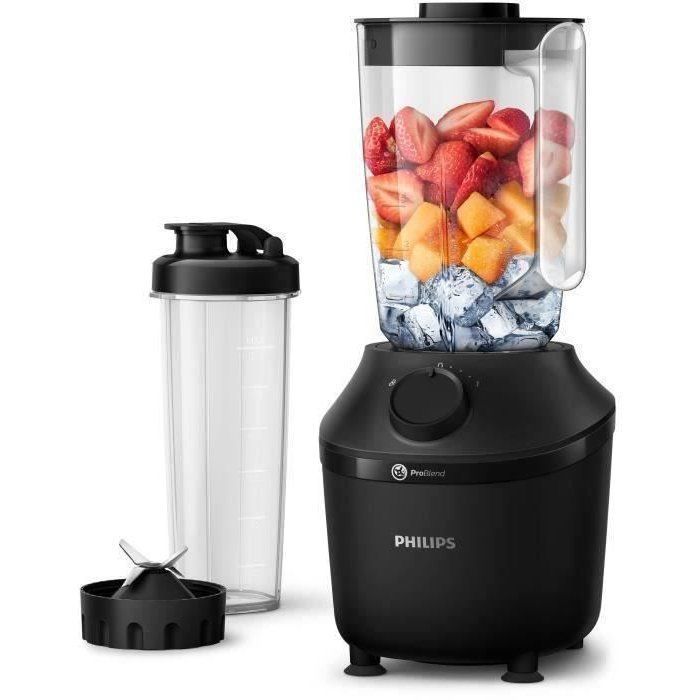 Blender - PHILIPS - HR2041/41 - 3000-serie met reisfles - 450W - 1,9L - Zwart