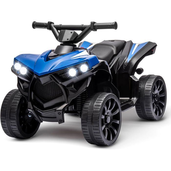 Quad Électrique Enfant, Voiture Électrique pour Enfants avec LED Et Musique,1.5-3 Km/h, Klaxon, ATV pour Enfants 3+,Bleu