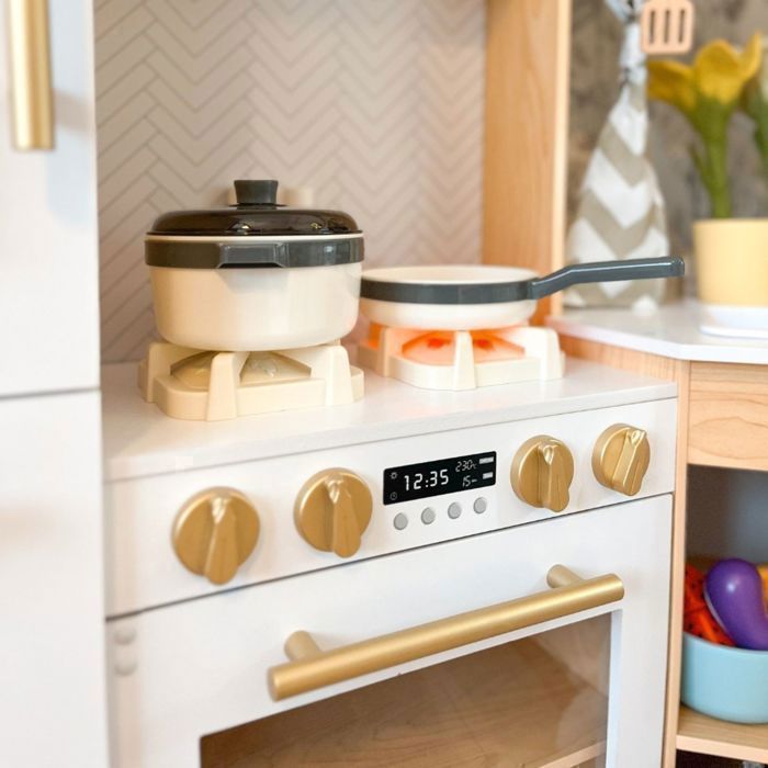 Cucina giocattolo in legno per bambini - MAMABRUM - MAM171 KITCHEN - Interattiva con illuminazione a LED - 50 accessori inclusi