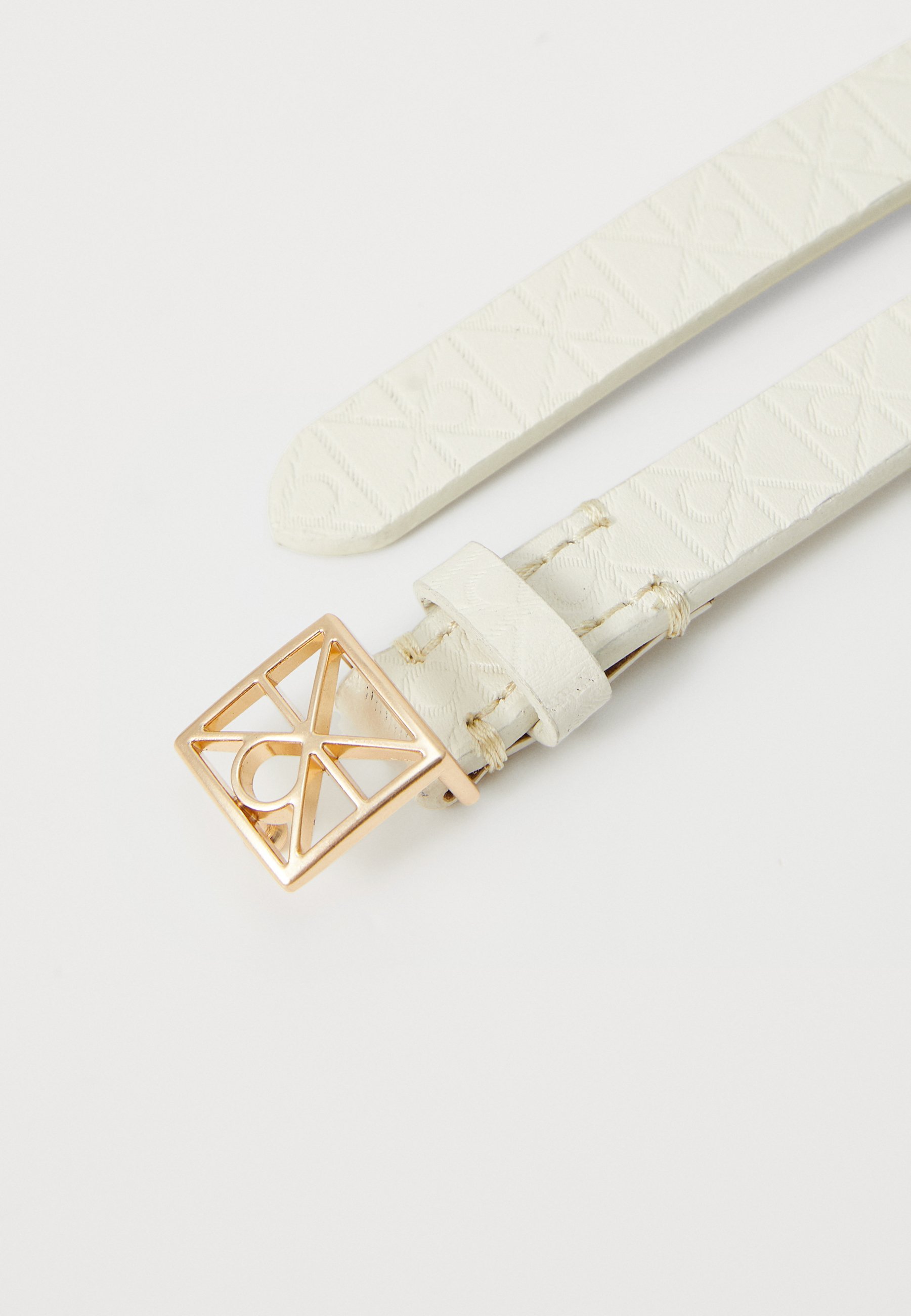 Calvin Klein logo over de hele riem - riem - krijt/antiek lichtgoudkleurig