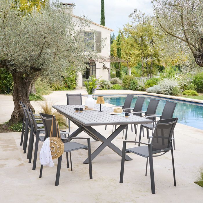 Mesa de jardín extensible 